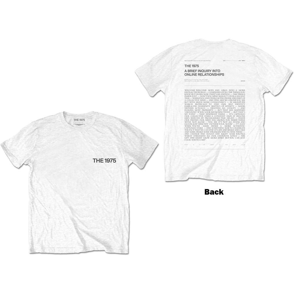 The 1975 Unisex T Shirt A Brief Inquiry Back Print White 2 Sided